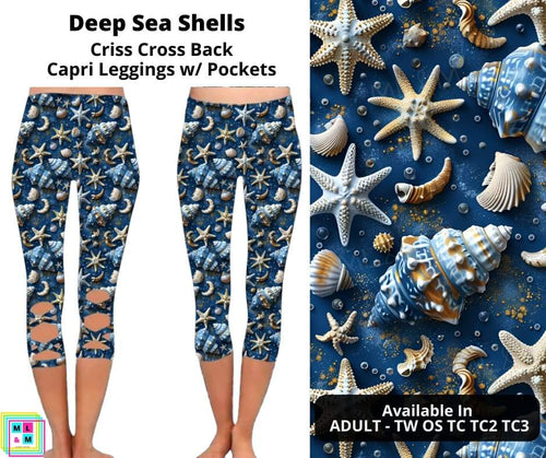 Deep Sea Shells Criss Cross Capri w/ Pockets by ML&M