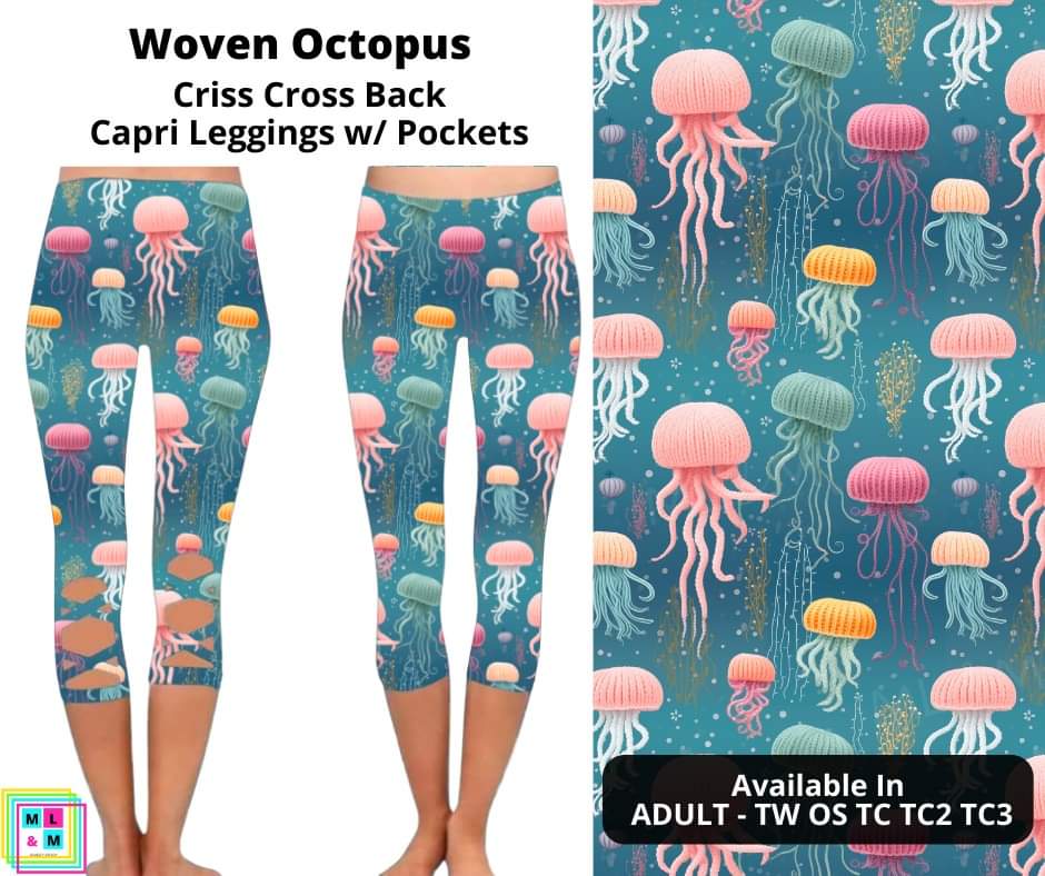 Woven Octopus Criss Cross Capri w/ Pockets by ML&M