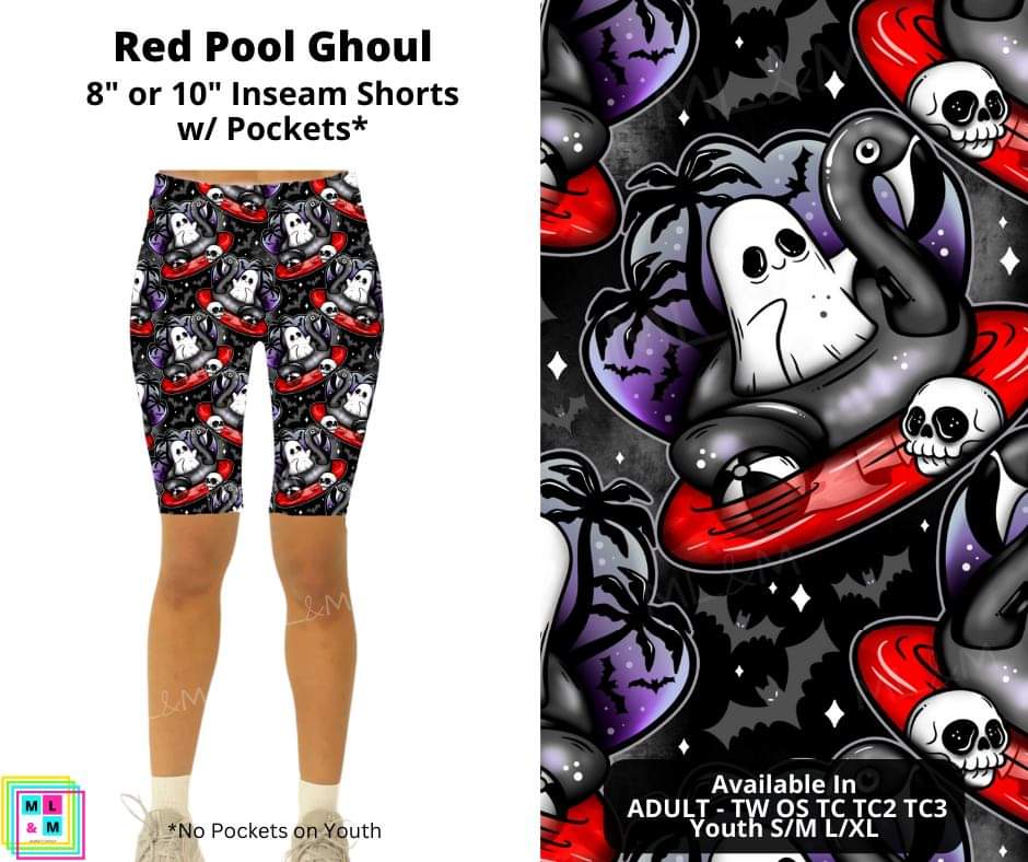 Red Pool Ghoul Shorts by ML&M