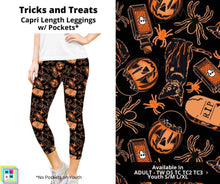 Load image into Gallery viewer, Tricks and Treats Capri Length Leggings w/ Pockets