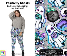 Load image into Gallery viewer, Positivity Ghosts Full Length Leggings w/ Pockets