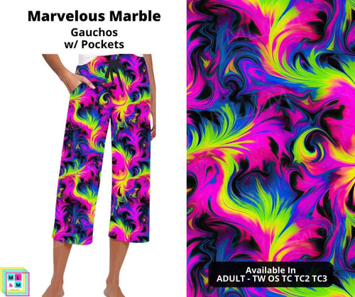 Marvelous Marble Capri Gauchos by ML&M