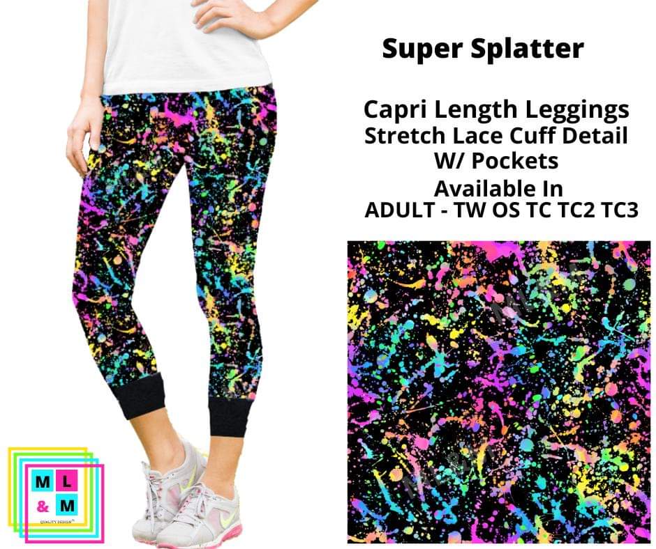 Super Splatter Lace Cuff Capris w/ Pockets by ML&M