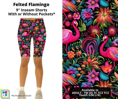 Felted Flamingo Shorts w/ Pockets by ML&M