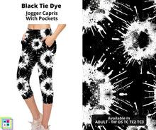 Load image into Gallery viewer, Black Tie Dye Jogger Capri