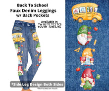 Load image into Gallery viewer, Back To School Full Length Faux Denim w/ Side Leg Designs