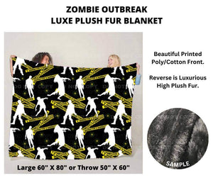 Preorder by ML&M! Closes 7/4. ETA Sept. Zombie Outbreak Luxe Plush Fur Blanket 2 Sizes
