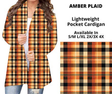 Load image into Gallery viewer, Amber Plaid Pocket Cardigan