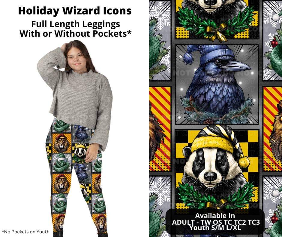 Holiday Wizard Icons Full Length Leggings w/ Pockets