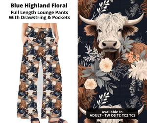 Blue Highland Floral Full Length Lounge Pants by ML&M