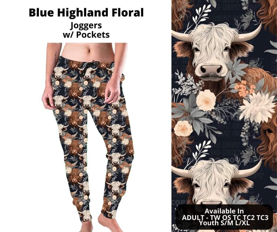 Blue Highland Floral Joggers by ML&M