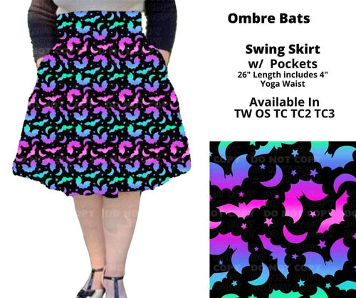 Ombre Bats Swing Skirt by ML&M