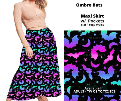 Ombre Bats Maxi Skirt by ML&M