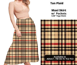 Tan Plaid Maxi Skirt by ML&M