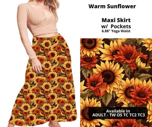 Warm Sunflower Maxi Skirt by ML&M