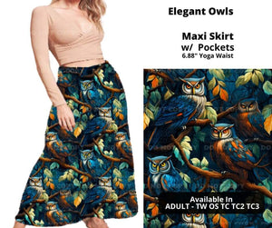 Elegant Owls Maxi Skirt by ML&M