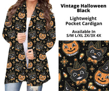 Load image into Gallery viewer, Vintage Halloween Black Pocket Cardigan