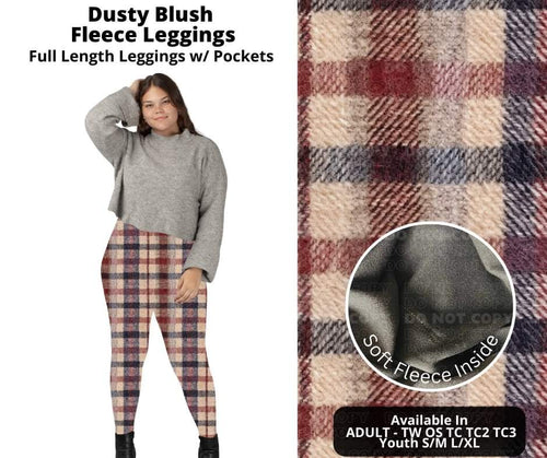 Preorder! Closes 10/14. ETA Dec. Dusty Blush Fleece Leggings