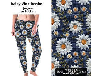 Preorder! Closes 11/6. ETA Jan. Daisy Vine Denim Joggers