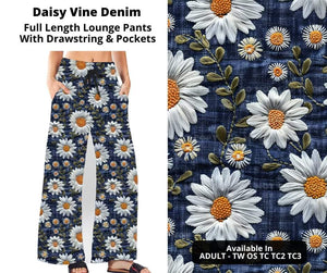 Preorder! Closes 11/6. ETA Jan. Daisy Vine Denim Full Length Lounge Pants