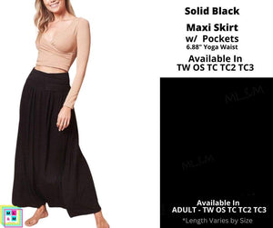 Solid Black Maxi Skirt by ML&M