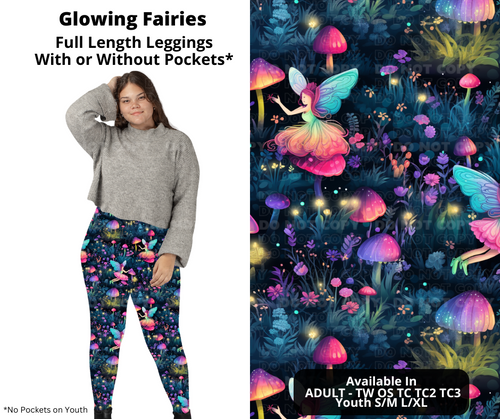 Preorder! Closes 10/31. ETA Jan. Glowing Fairies Full Length Leggings w/wo Pockets