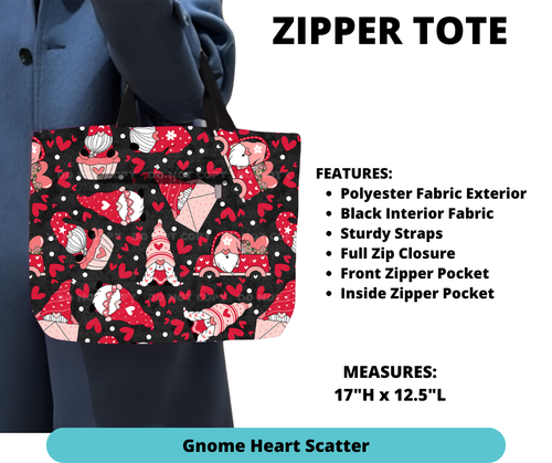 Preorder! Closes 12/4. ETA Feb. Gnome Heart Scatter Zipper Tote