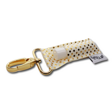 Load image into Gallery viewer, Gold Dots on Ivory LippyClip® Lip Balm Holder