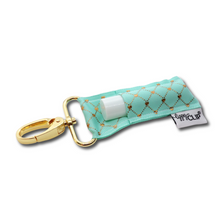 Load image into Gallery viewer, Gold Lattice on Aqua LippyClip®