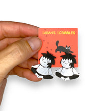 Load image into Gallery viewer, Last Chance! Sarah's Scribbles Meditating Sarah Earrings