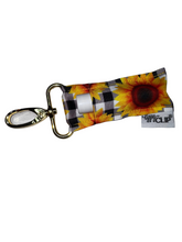 Load image into Gallery viewer, Sunflowers on Plaid LippyClip® Lip Balm Holder