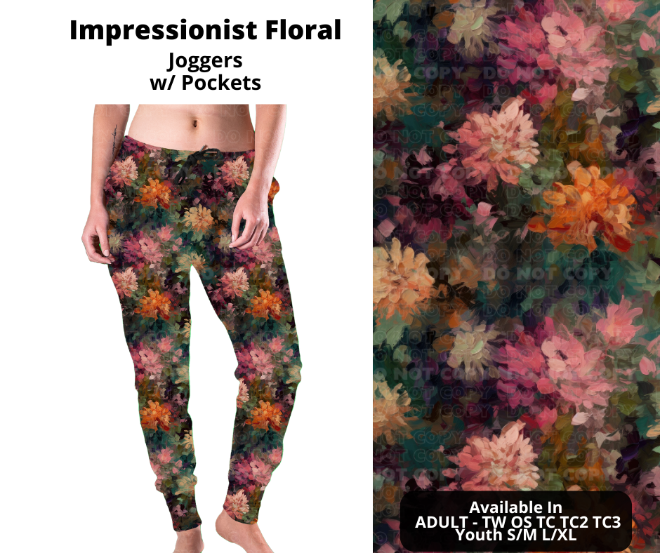 Preorder! Closes 11/11. ETA Jan. Impressionist Floral Glass Joggers