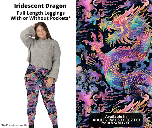 Preorder! Closes 10/31. ETA Jan. Iridescent Dragon Full Length Leggings w/wo Pockets