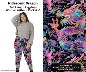 Preorder! Closes 10/31. ETA Jan. Iridescent Dragon Full Length Leggings w/wo Pockets