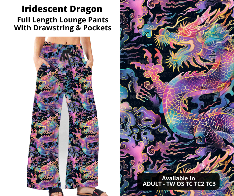 Preorder! Closes 10/31. ETA Jan. Iridescent Dragon Full Length Lounge Pants