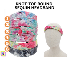 Load image into Gallery viewer, Knot Top Round Sequin Headbands