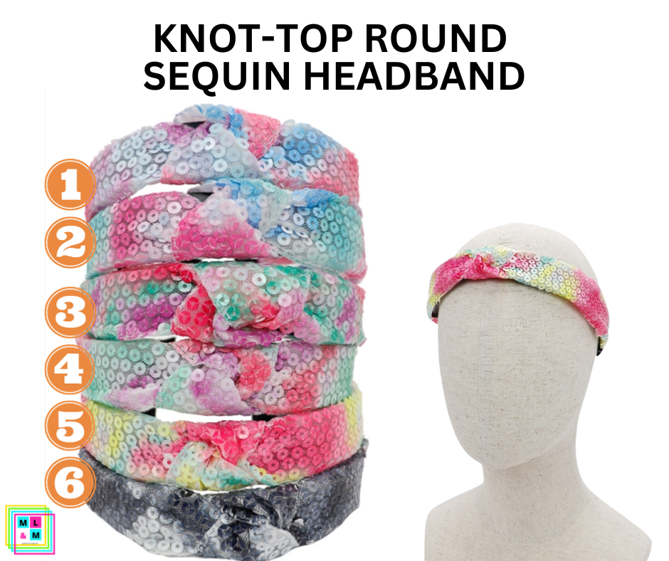 Knot Top Round Sequin Headbands