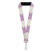Load image into Gallery viewer, Lanyard - 1.0" - GILMORE GIRLS Title Logo and Flower Petals Lavender/White/Blue