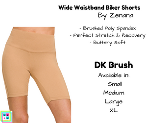Wide Waistband Biker Shorts - DK Brush