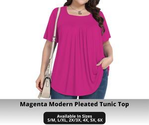 Preorder! Closes 10/30. ETA Jan. Magenta Modern Pleated Tunic Top