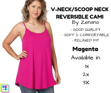 Load image into Gallery viewer, PLUS V-Neck/Scoop Neck Reversible Cami - Magenta