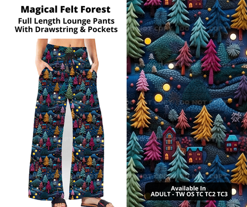 Preorder! Closes 11/7. ETA Jan. Magical Felt Forest Full Length Lounge Pants