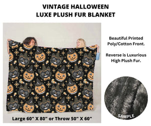 Preorder by ML&M! Closes 7/4. ETA Sept. Vintage Halloween Luxe Plush Fur Blanket 2 Sizes