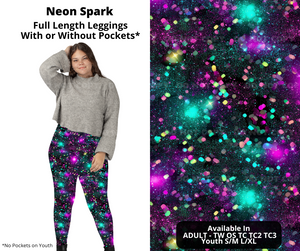 Preorder! Closes 10/31. ETA Jan. Neon Spark Full Length Leggings w/wo Pockets