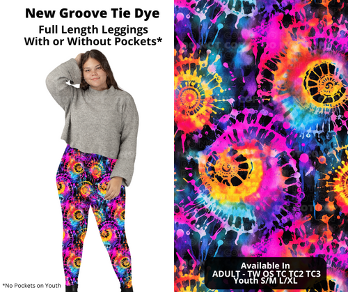 Preorder! Closes 10/31. ETA Jan. New Groove Tie Dye Full Length Leggings w/wo Pockets