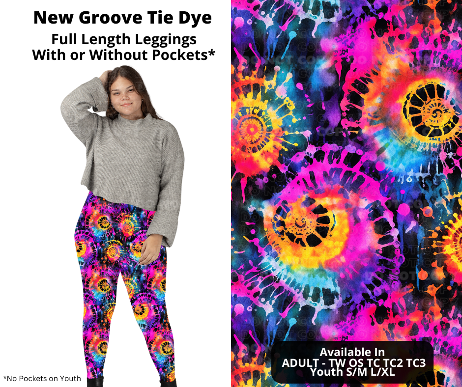 Preorder! Closes 10/31. ETA Jan. New Groove Tie Dye Full Length Leggings w/wo Pockets