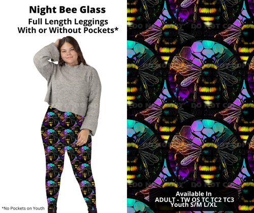 Preorder! Closes 10/31. ETA Jan. Night Bee Glass Full Length Leggings w/wo Pockets