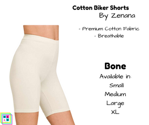 Cotton Biker Shorts - Bone