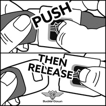 Load image into Gallery viewer, BD Wings Logo CLOSE-UP Full Color Black Silver Seatbelt Belt - Dead Men Tell No Tales Gray Webbing