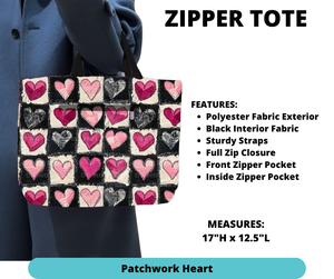 Preorder! Closes 12/4. ETA Feb. Patchwork Heart Zipper Tote